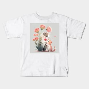 Sweet Cat Mom and Kitten Kids T-Shirt